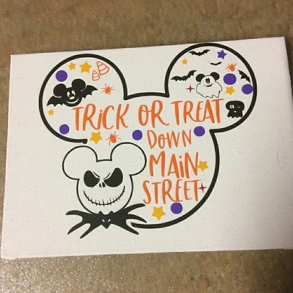 Trick or treat down Main Street canvas picture